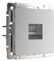 Розетка телефонная без рамки Werkel 1-м. RJ11 серебряный глянцевый картинка